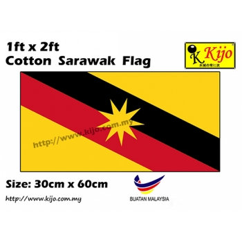 30cm X 60cm Cotton Sarawak Flag